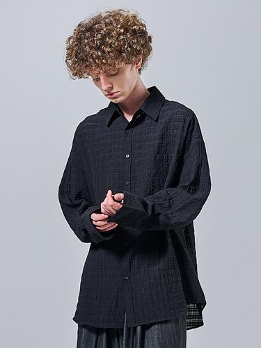 Lace checkered oversized fit shirt () - OTHERFITS - Modalova