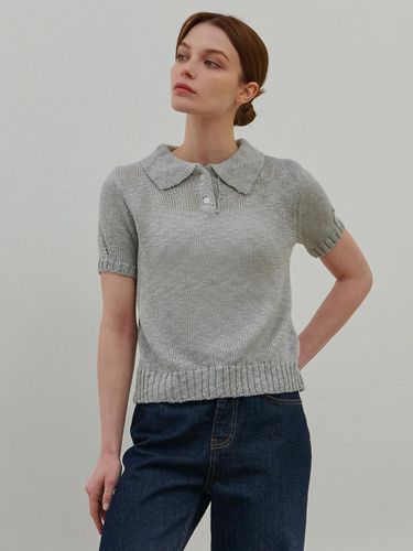 BOUCLE COLLAR KNITWEAR_ GRAY - camino - Modalova