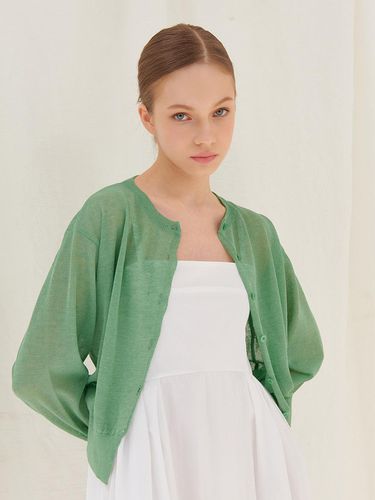 SUMMER LINEN CARDIGAN GREEN - camino - Modalova