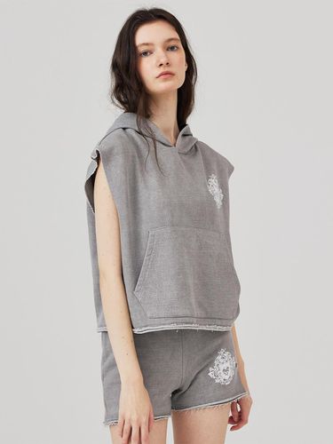 Sleeveless Hooded Sweat Shirt Cool Gray - KITTY POTTERY - Modalova