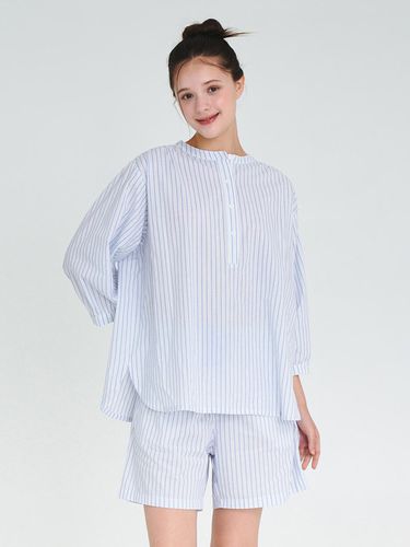 Stripe Cotton Three-Quarter Pajama Set - anybody - Modalova