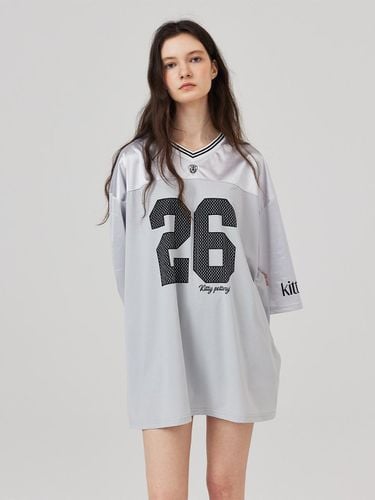 Block Oversized Fit Short-Sleeved T-Shirt Gray - KITTY POTTERY - Modalova