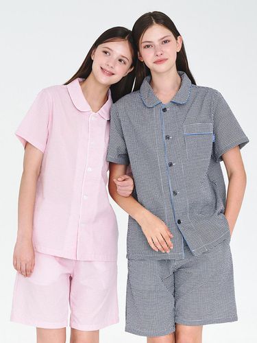 Seersucker Check Short-Sleeved Pajama Set - anybody - Modalova