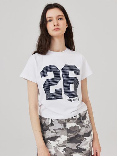 Number Cropped Short-sleeved T-shirt - KITTY POTTERY - Modalova