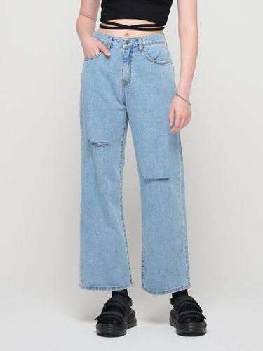 Destroyed Cut wide fit denim pants () - ROIDESROIS - Modalova