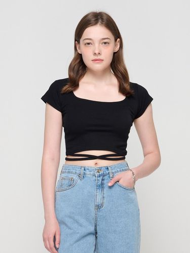 Square Neck Strap Point Cropped Short-Sleeved T-sh - ROIDESROIS - Modalova