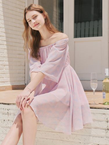 Pastel chiffon dress / pink - ZEROSTREET - Modalova