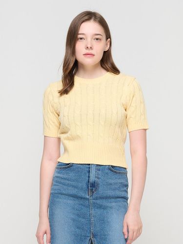 Twisted Cable Short-Sleeved Cropped Knitwear (Yell - ROIDESROIS - Modalova