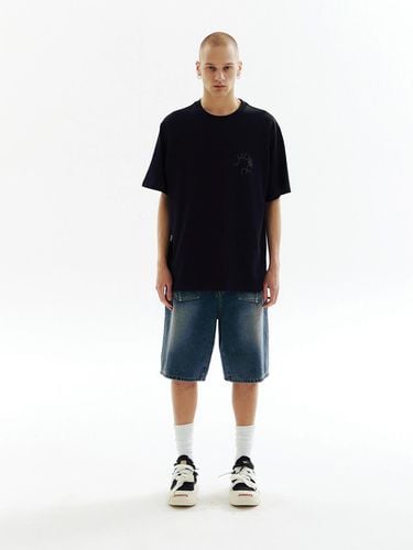 Denim Text T-Shirts Black - CHOWOO - Modalova