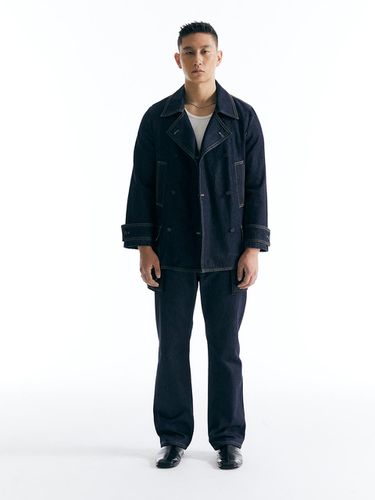 British Denim Double-Breasted Coat - CHOWOO - Modalova