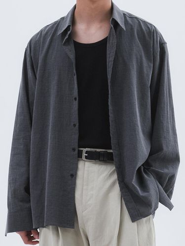 Washable Like Linen Basic Shirt_Washed Black - Trip LE Sens - Modalova