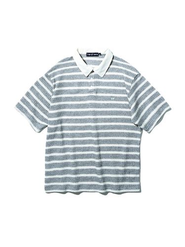 Surf Stripe Waffle Collar T-shirt_Light Gray - Trip LE Sens - Modalova