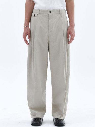 Flap Pocket Twill Cotton Wide Pants_Beige - Trip LE Sens - Modalova