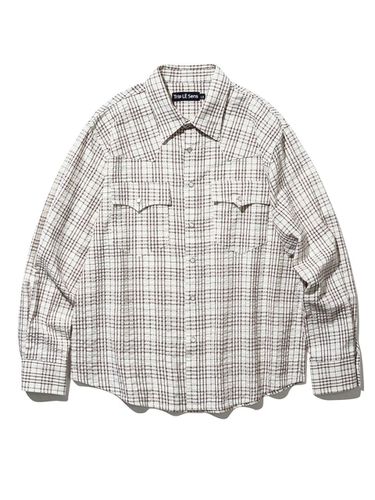 Western Cotton Checkered Shirt_Brown - Trip LE Sens - Modalova