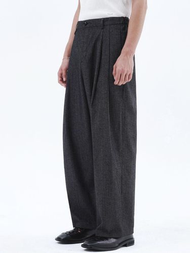 Flap pocket denim cotton wide pants_black denim - Trip LE Sens - Modalova