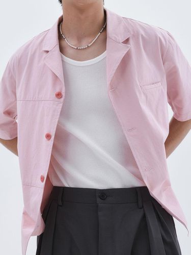 Welt Pocket Cotton Half Shirt_Pink - Trip LE Sens - Modalova