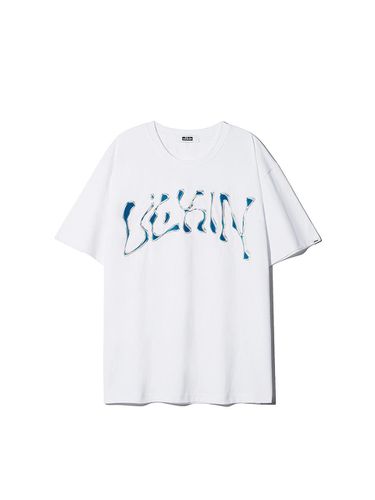 Solid Water Drop Typography T-Shirt_White - ULKIN - Modalova