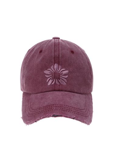 Runway] Hibiscus Embroidery Pigment Ball Cap_Pink - ULKIN - Modalova