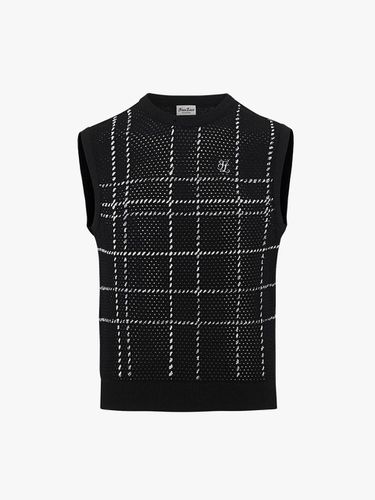 Men's Check Handmade Vest (Black) - FAIRLIAR GOLF - Modalova