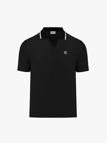 Men's open collar short-sleeved knitwear (black) - FAIRLIAR GOLF - Modalova