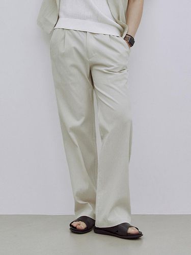 Seersucker Full Banding Wide Pants _ - ADHOC - Modalova