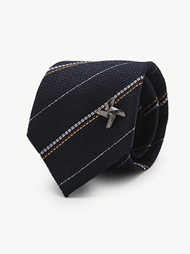 Yellow Regimental Zipper Tie (Navy) - STCO - Modalova