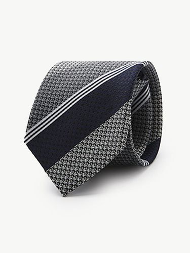 Block Regimental Zipper Tie (Gray) - STCO - Modalova