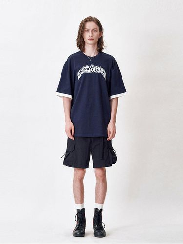 LAYERED SLEEVES T-SHIRT [NAVY] - MEA - Modalova