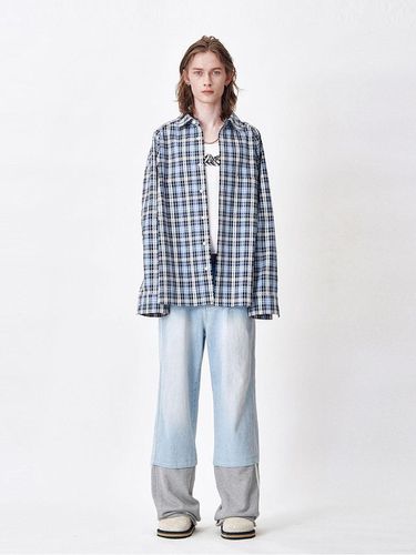 PLAID PIPING SHIRT [LIGHT BLUE] - MEA - Modalova