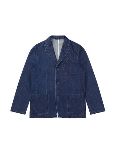 Denim 3 Button Jacket_Indigo Blue - SOLEW - Modalova