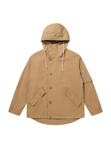 Cotton Hooded Windbreaker_Beige - SOLEW - Modalova