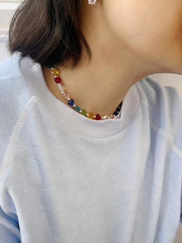 Rainbow crystal necklace-JN0015 - andseeyou - Modalova