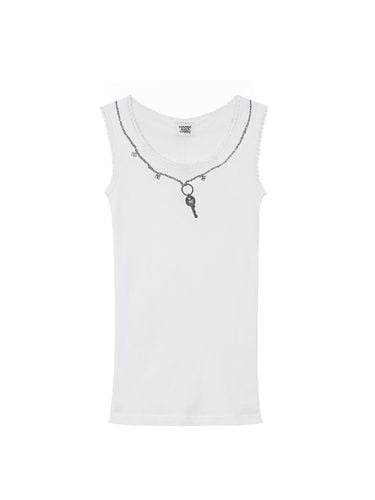 LOGO KEY CHAIN LACE SLEEVELESS_white - MARGESHERWOOD - Modalova