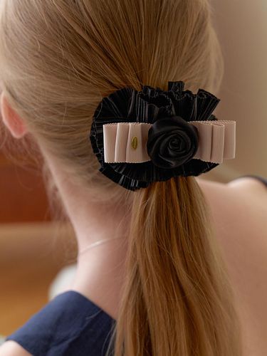 Rose Frill Ribbon Scrunchie_Beige - Primaute - Modalova