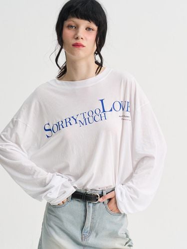 Supima Silket Loosefit T-Shirt_White - SORRY TOO MUCH LOVE - Modalova