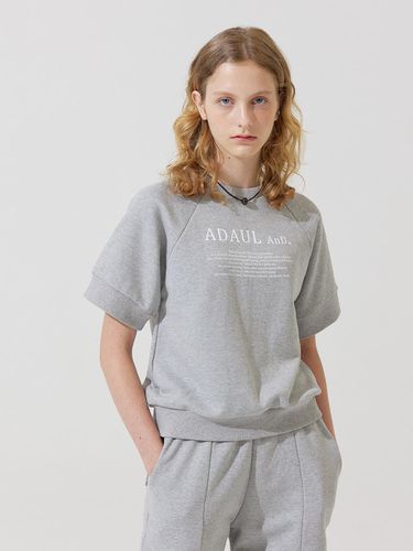 And lettering half sweat shirts - grey - ADAUL - Modalova