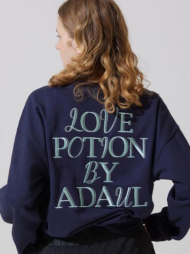 Back AD embroidery loose fit sweat shirts - navy - ADAUL - Modalova