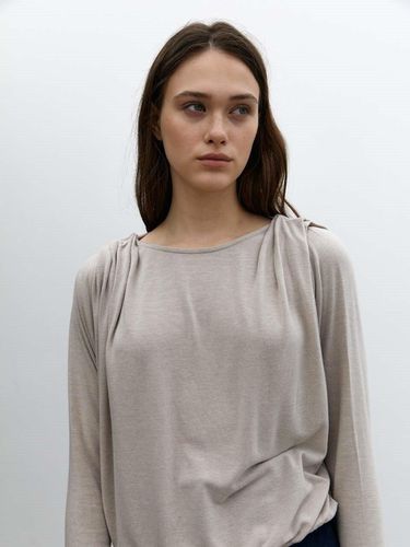 Wishful drape jersey top-stone beige - KILHOUETTE - Modalova