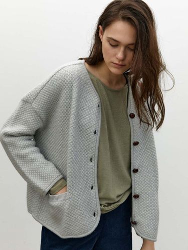 Wishful basket knit cardigan-light grey - KILHOUETTE - Modalova