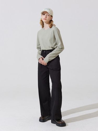 Cotton straight pants - black - ADAUL - Modalova