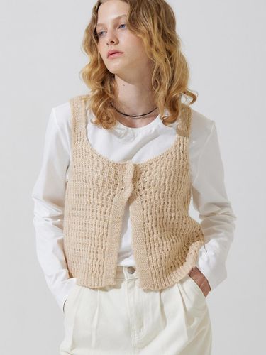 Kiat netting knit vest - beige - ADAUL - Modalova