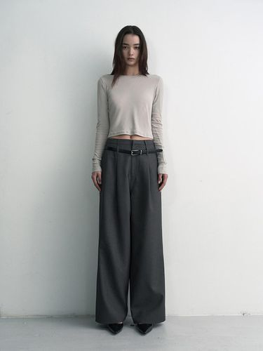 RELAXED SLACKS, GRAY - STUDIO TABLE - Modalova