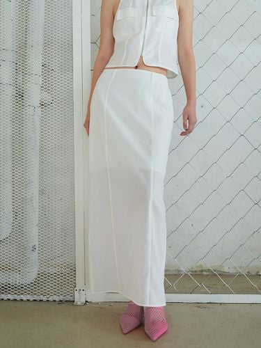 Hot Slit Maxi Skirt White - answerisyes - Modalova