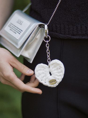 Rope Heart AD Charm Keyring (White) - ADAUL - Modalova