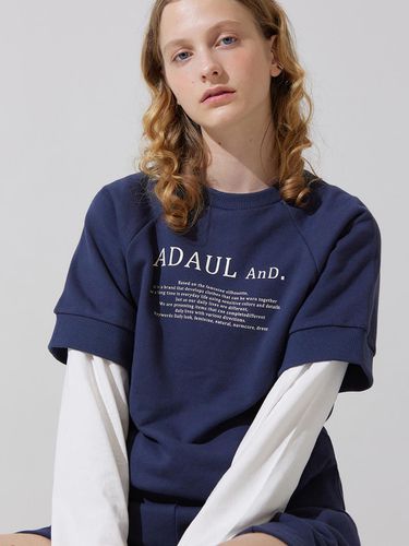 And lettering half sweat shirts - navy - ADAUL - Modalova