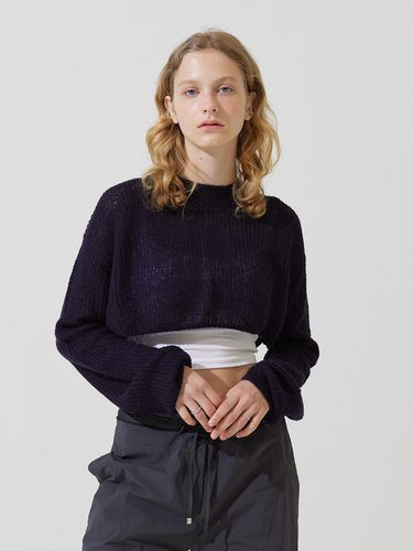 Koz soft crop knit bolero - navy - ADAUL - Modalova