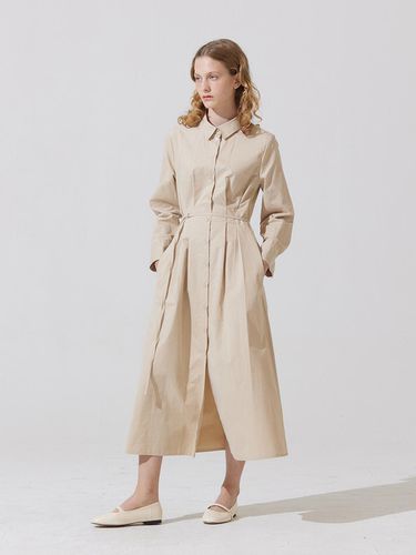 Lery long shirt dress - beige - ADAUL - Modalova