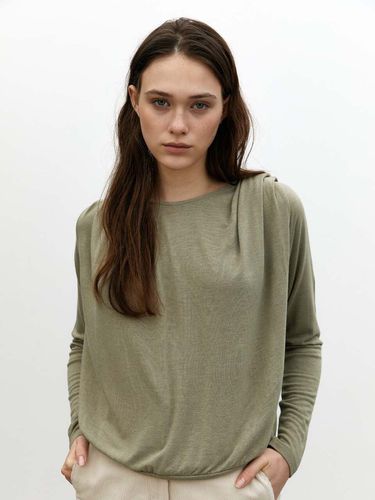 Wishful Drape Jersey Top-Light Green - KILHOUETTE - Modalova