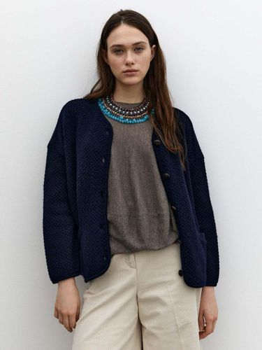 Wishful basket knit cardigan-dark navy - KILHOUETTE - Modalova