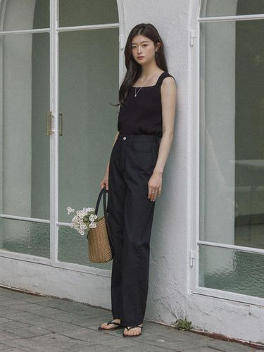 Straight summer denim pants - black - ADAUL - Modalova